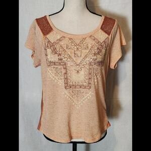 Miss Me Women’s Size Medium Orange Short Sleeve Top Lightweight